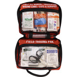 AMK Sportsman 300 Medical Kit first aid supplies group seven week-long adventure wilderness backcountry treating illnesses ranging tick bites cuts fractures penetration wounds organized injury-specific pockets Easy Care Organization System external map emergency day trips away base camp detachable waterproof trauma lightweight gear backpack bag archery equipment fall fishhook ruin compact vehicle prepper Wilderness Travel Medicine Comprehensive Guide Stop Bandage pressure immediately 