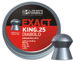 JSB MATCH DIABOLO - EXACT (DOMED) PELLETS  .25 CAL KING 25.39 gr No other .25 caliber has had the acceptance of this knock out pellet. It is our number one selling pellet. Enough said! Item# 546298-350