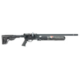 Repeater pre-charged pneumatic (PCP) air rifle. Max. Muzzle Velocity 265m/s (870fps) 45 Joules / 33.5 Foot Pounds Energy (FPE) 19-shot magazine in .25 (6.35mm) caliber. Fully shrouded, precision rifled and choked barrel for accuracy. Removable 580cc carbon fiber bottle. Pressure adjustable regulator. Picatinny rail along the receiver & forend for both 11mm and 22mm scope mounts. Picatinny accessory rail. Length: 1030 mm (40.5″) Barrel Length: 582mm (23″) Weight: 3.5kg (7.9lbs)