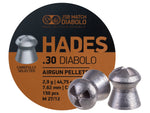 JSB MATCH DIABOLO HADES JSB is renowned for producing precise and consistent quality in their pellets because of their exacting standards, and these JSB Match Diabolo Hades Hollowpoints are no exception. Engineered for superior accuracy and excellent expansion at the target, these pellets have legions of fans around the world because they simply work. Specs: .30 Cal (Caliber) / 7.62mm, 44.75 gr (grains) / 2,90 g (gram), 150 pieces / count, item #546293-150