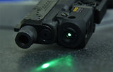 Leapers UTG® Compact Pistol Laser, Green, Ambidextrous  Ambidextrous Momentary/Constant On/Off Toggle Switches Class 3R Bright Green Laser 3 Hour Runtime Off a Single 1/3N 3V Battery Durable Aircraft Aluminum Construction with a Matte Black Finish Optimized Low Profile Mounting Deck for Securely Attaching to Either Universal or Picatinny Rail  MPN: SCP-RDM39CDQ