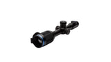 Pulsar Thermion XP50 1.9-15x Thermal Riflescope’s 30mm rings single-piece scope mounts. crisp 640x480 microbolometer resolution, 17 micron pixel pitch, 8-color-pallette imaging full-color 1024x768 HD AMOLED display, 2,500-yard heat-signature detection range. 15 reticles in up to 4 colors, black, red, white and green, still image and video recording 16gb of storage, Wi-Fi Pulsar’s Stream Vision app, 50Hz frame rate rechargeable battery pack.  weighs 31.7 ounces. One-shot zeroing with freeze function